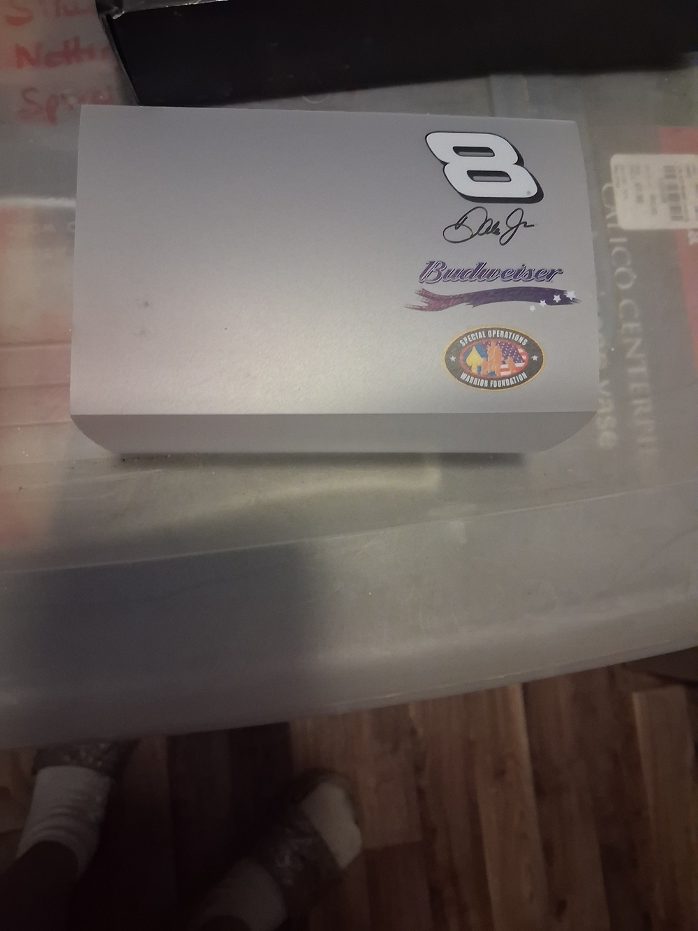Budweiser Branded Silver Box with Number 8 Decal